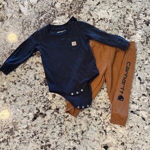 Carhartt Navy and Brown Kids Matching Set